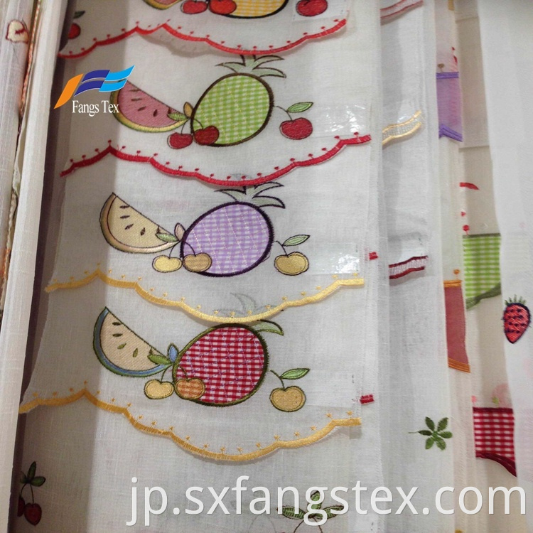 Wholesale Floral Embroidered Polyester Sheers Curtain Fabric 2